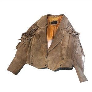 G4000 Stylish Suede Fringe Leather Jacket